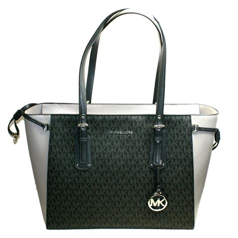 michael kors voyager tote grey matching wallet|michael kors two tone bag.